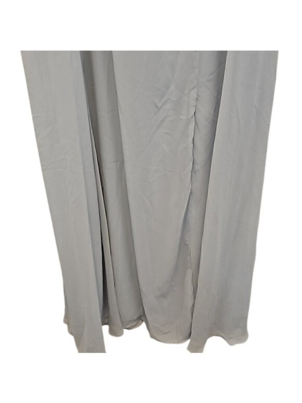 Dessy Collection Bow Shoulder Chiffon Maxi Dress Size 18 New Mist Blue Women's - Picture 5 of 11